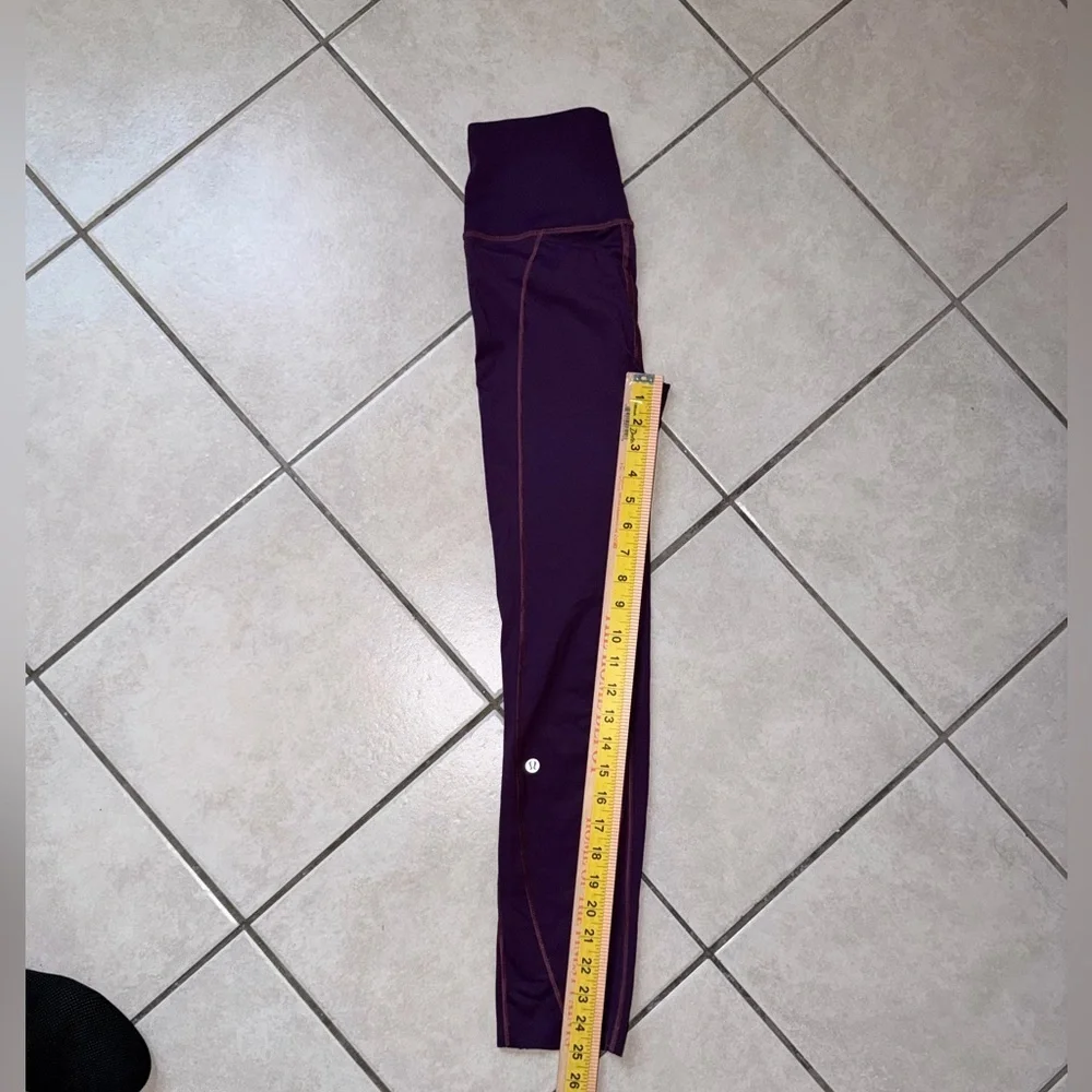 LULULEMON LIKE NOTHING DARK MAGENTA COLOR 25” LEGGING SIZE 4 WAIST 12.5” EUC